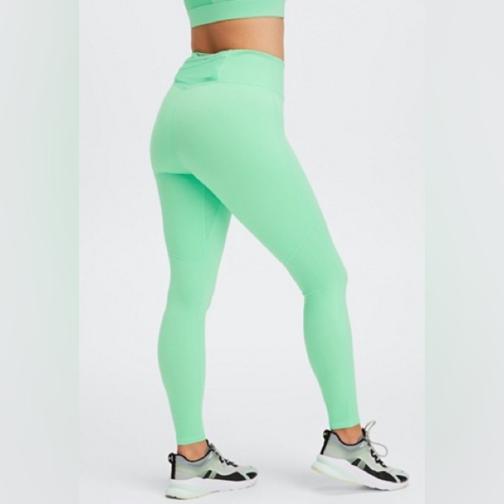 Fabletics Trinity Motion365 High-waisted Seafoam Leggings with back pocket